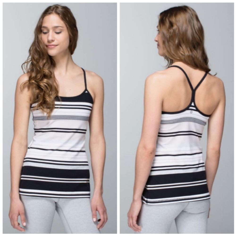Lululemon Power Y groovy stripe static wave dune